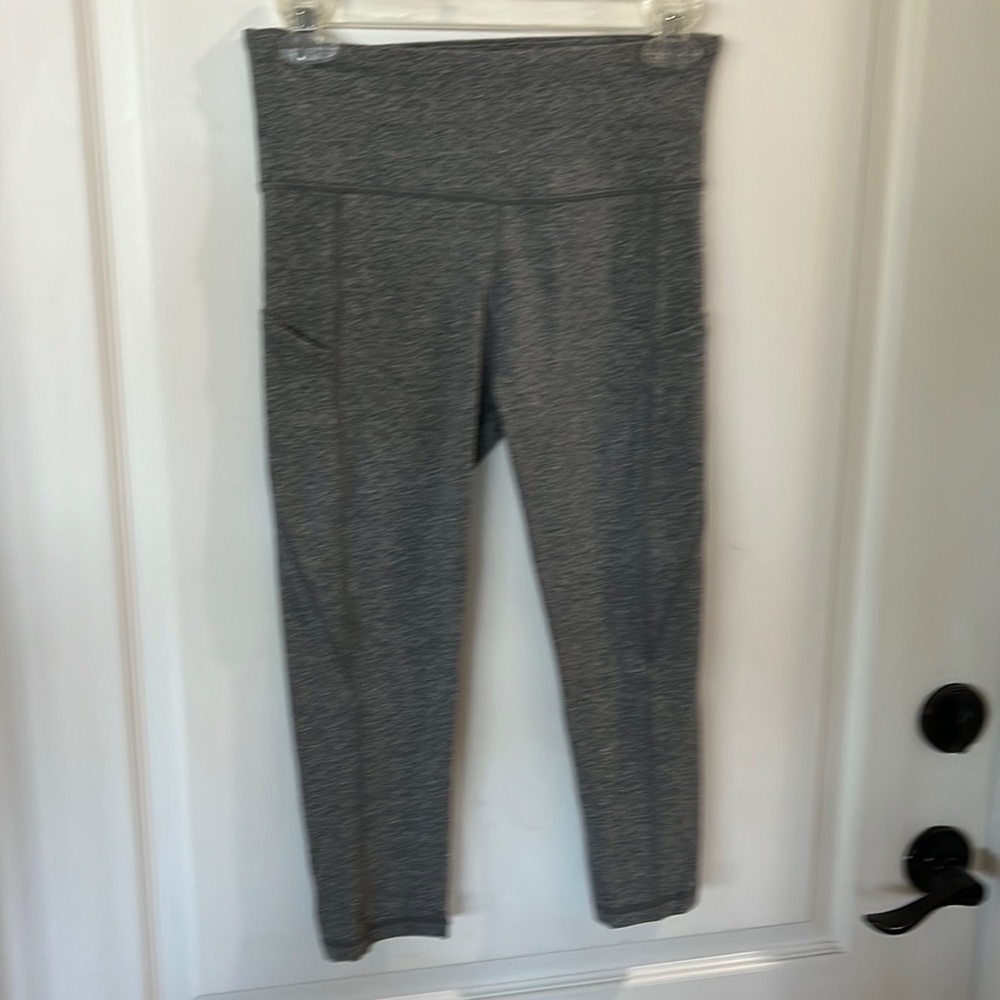 Earth Yoga Heathered Charcoal High-Waist Track Joggers Small